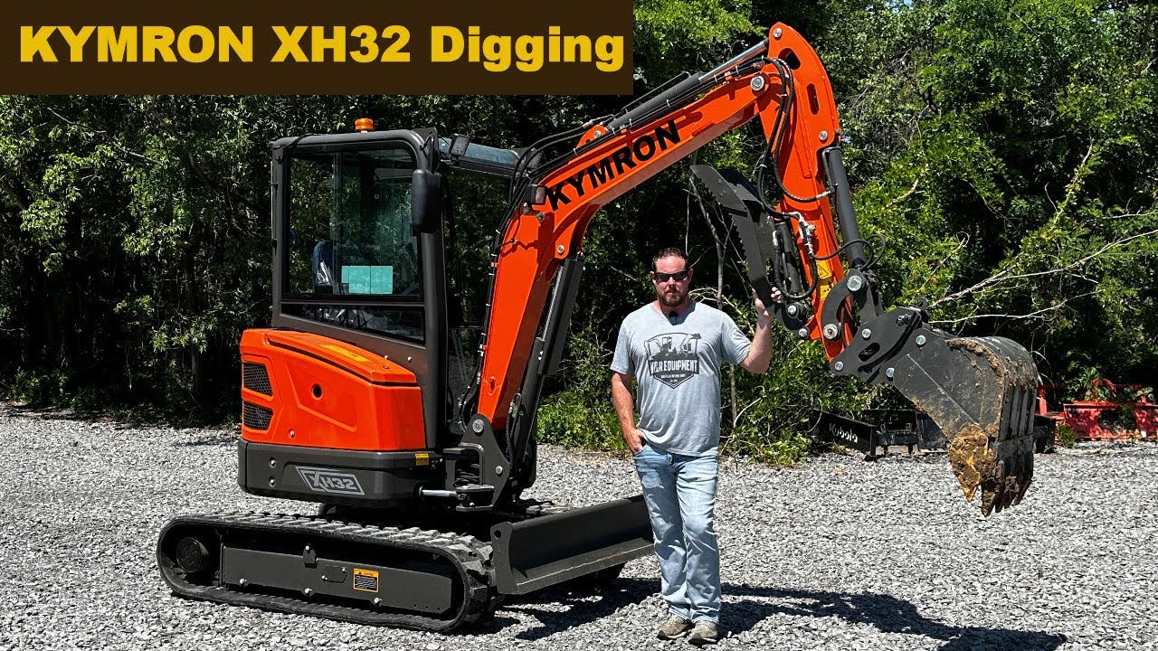 KYMRON XH32 6,000 LB Mini Excavator digging and lifting