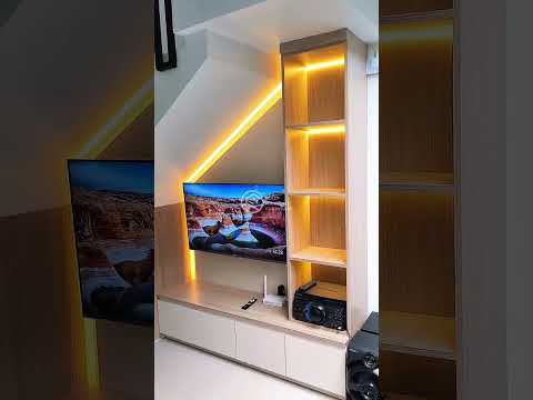Backdrop TV Custom + Storage Bawah Tangga — Solo Harmony | Interior Solo
