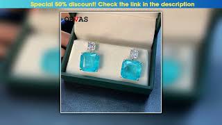 Hot Picks OEVAS Solid 925 Sterling Silver Fashion Paraiba Tourmaline Gemstone Drop Earrings Sparkli