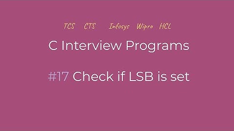 Check if LSB is set (Tamil) | C Interview Programs | Logic First Tamil