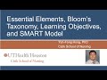 Essential Elements, Bloom’s Taxonomy, Learning Objectives, and SMART Model