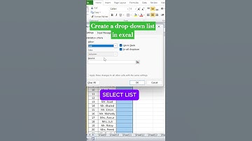 Create a Drop-down list in excel | Drop-down list in cell | excel | #shorts #dropdownlistexcel