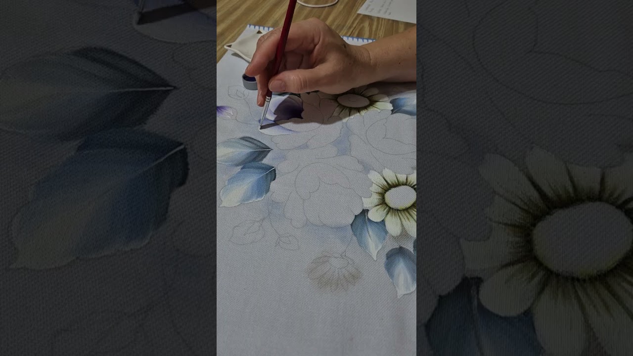 Como pintar rosa em tecido!!!