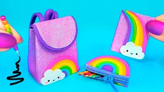 DIY MINI ÚTILES ESCOLARES ARCOIRIS que SÍ FUNCIONAN!