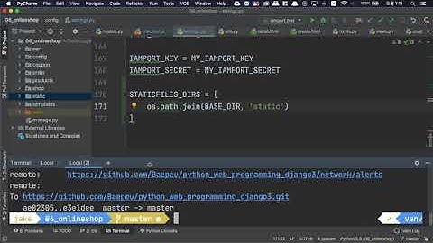[오지랖 파이썬 웹 프로그래밍] 6장 Onlineshop 47 - collectstatic 명령으로 checkout.js 파일 업로드하기! - static file upload