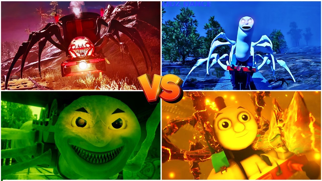 CHOO CHOO CHARLES EXE 🆚 TRAIN THOMAS EXE 🆚 CURSED THOMAS MONSTER ❄️TILES HOP