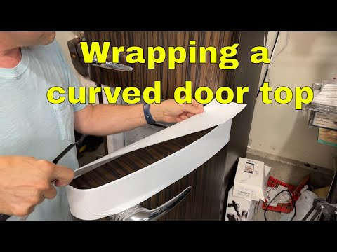 How to wrap a refrigerator with curved door top