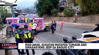 Mag-anak, sugatan matapos tumaob ang sinasakyang jeep sa Baguio City