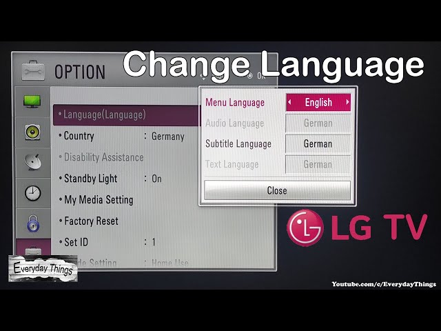 How to change language on lg tv