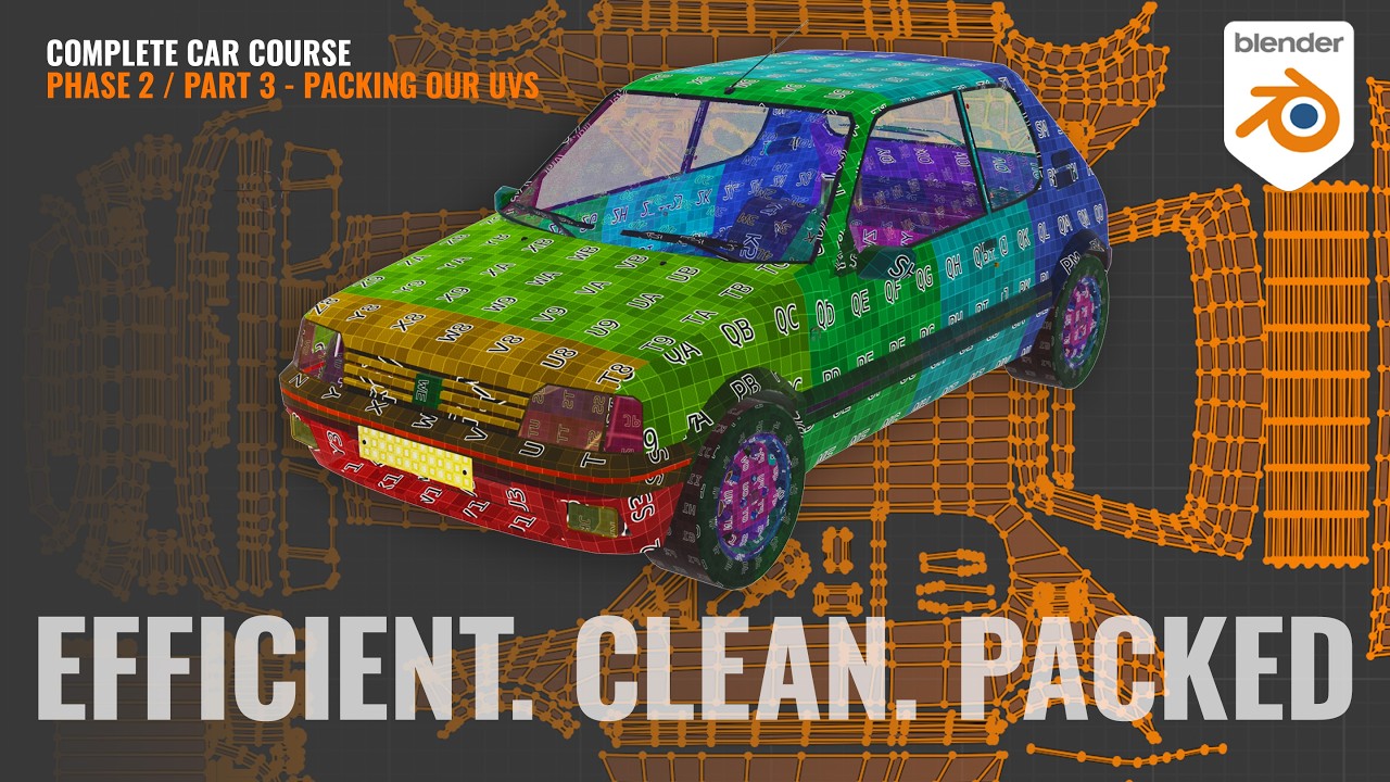Complete Low Poly Car Tutorial, Part 11 – Packing Perfect UVs in Blender