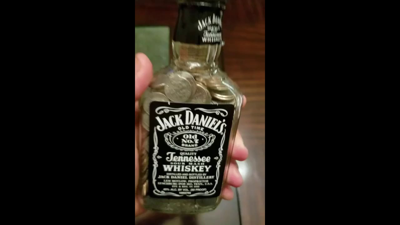 You Won'T Believe How Many Dimes Fit In This Jack Daniels Bottle