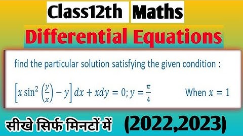 Find the particular solution of the differential equation (xsin^(2)(y/x)-y)dx+xdy=0 ; y=π/4 when x=1