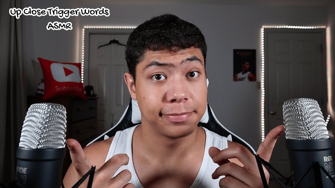 ASMR Up Close Whispering Trigger Words(Testing New Mics)