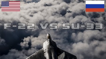 F-22 remains undetected on radar as it creeps up on a pair of Russian Su-33