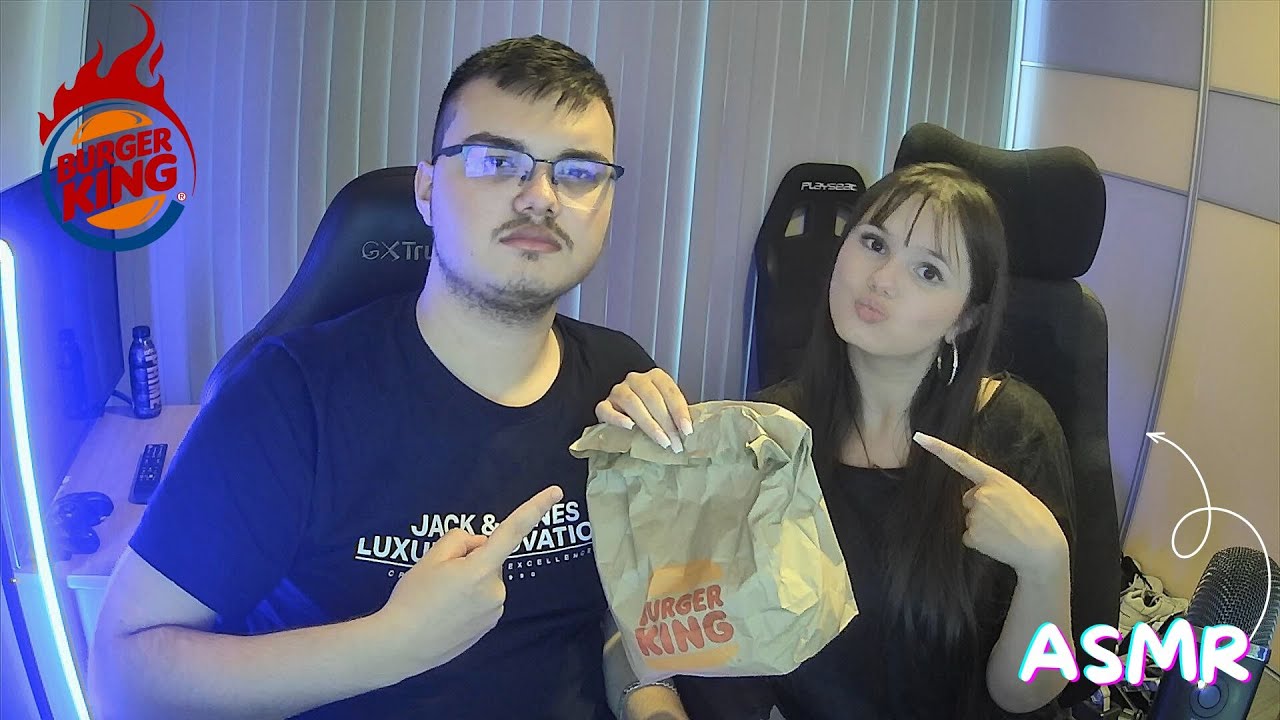 ASMR - BIG dégustation Burger King avec mon frère (sa première vidéo ASMR)🍔😋