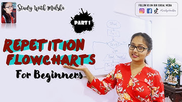 How to draw a basic Repetition flowchart step by step | Repetition flowcharts | Control structures