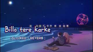 Billo tere karke || lofi song || ( slowed   reverb)  || reverb lofi