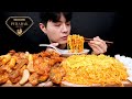 SUB) 푸라닭 투움바 치킨, 크림 까르보 불닭볶음면 리얼사운드 먹방_Spicy Cream Chicken, Carbo Cream Fire Noodles Realsound