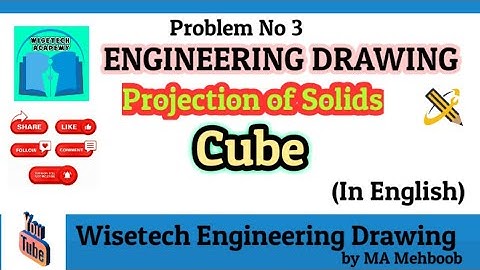Projection of Solids/CUBE RESTING ON SIDE(English)