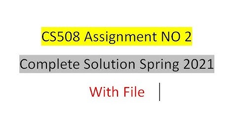 cs508 assignment no 2 solution Spring 2021
