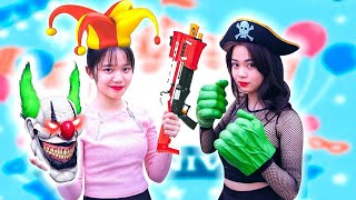 MS GIRL FIGHT DINOSAURS NERF GUNS | Funny Battle With The Criminal Group