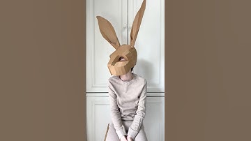 DIY Cardboard Bunny Rabbit mask for Easter. Template tutorial available from website