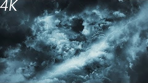 Travel Through Abstract Dark Night Thunder Clouds with Lightning Strikes | Motion Graphics -