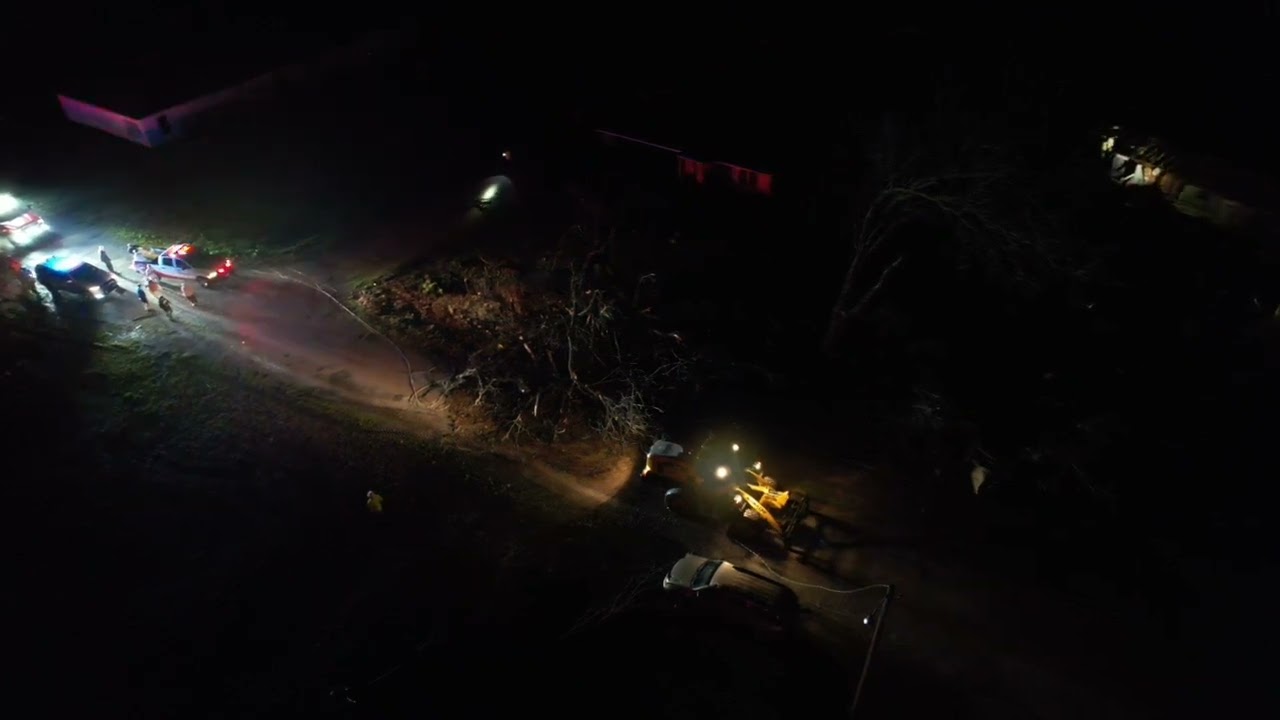 Drone Footage of Tornado Damage in Elliot Mississippi