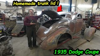 Building a trunk lid from scratch for our 1935 Dodge 3w coupe.