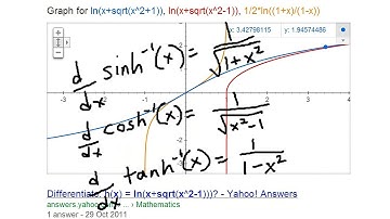 Derivative of Inverse Hyperbolic Functions: inverse sinh(x), cosh(x), tanh(x)