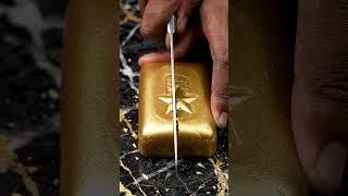 Golden Soap Cut Open Reveals a Hidden Star! ⭐🧼 | Satisfying ASMR #GoldenSoap #SoapCutting #shorts