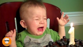 Baby Crying Because Of The Falling Birthday Cake ★ Funny Babies Blowing Candle Fail