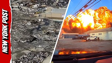 Drone Footage Reveals Fiery Wreckage After Deadly Louisville Plane Crash