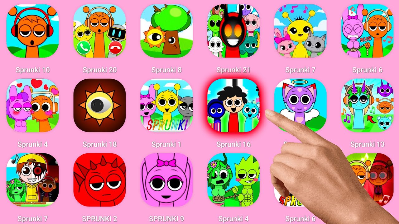 SprankySurvival,Beat Duet,Scary Run,Spranky Transformer,Sprunky Run,Sprunki Phase 1-8.