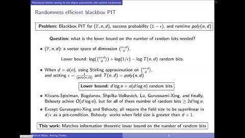 Polynomial identity testing for low degree polynomials with optimal randomness