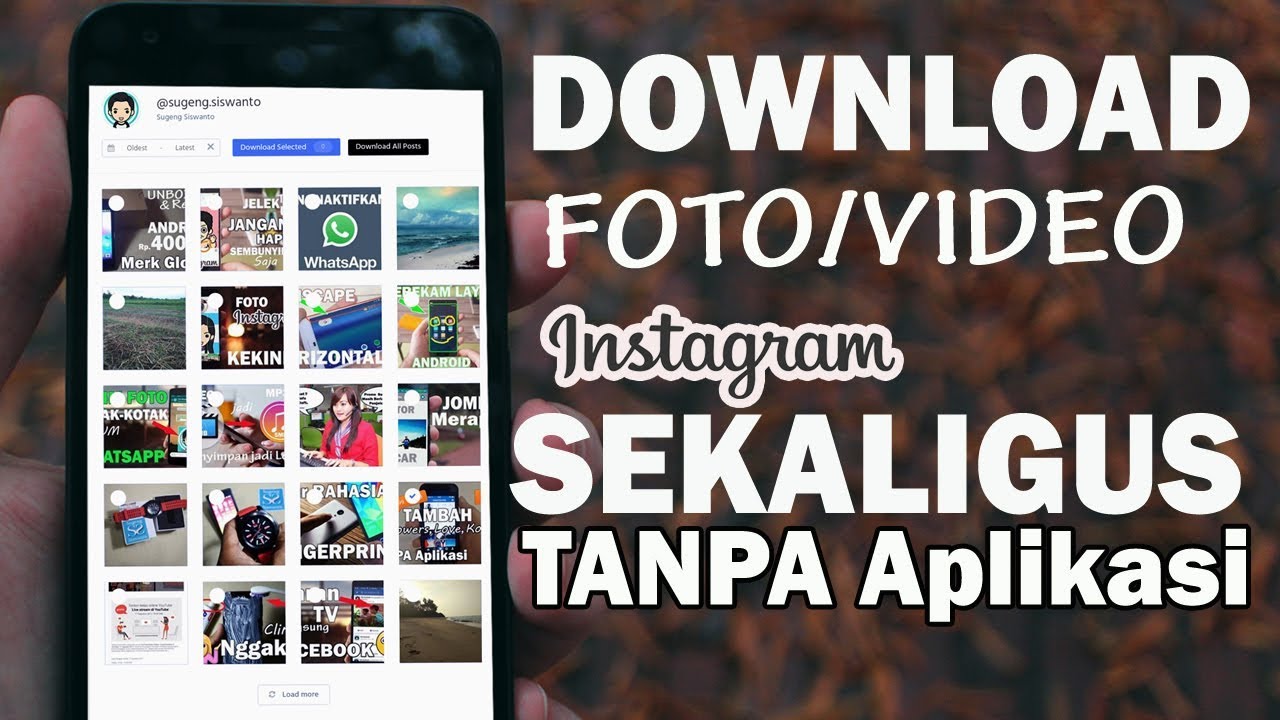 Cara Menyimpan FOTO VIDEO Instagram Sekaligus TANPA Aplikasi