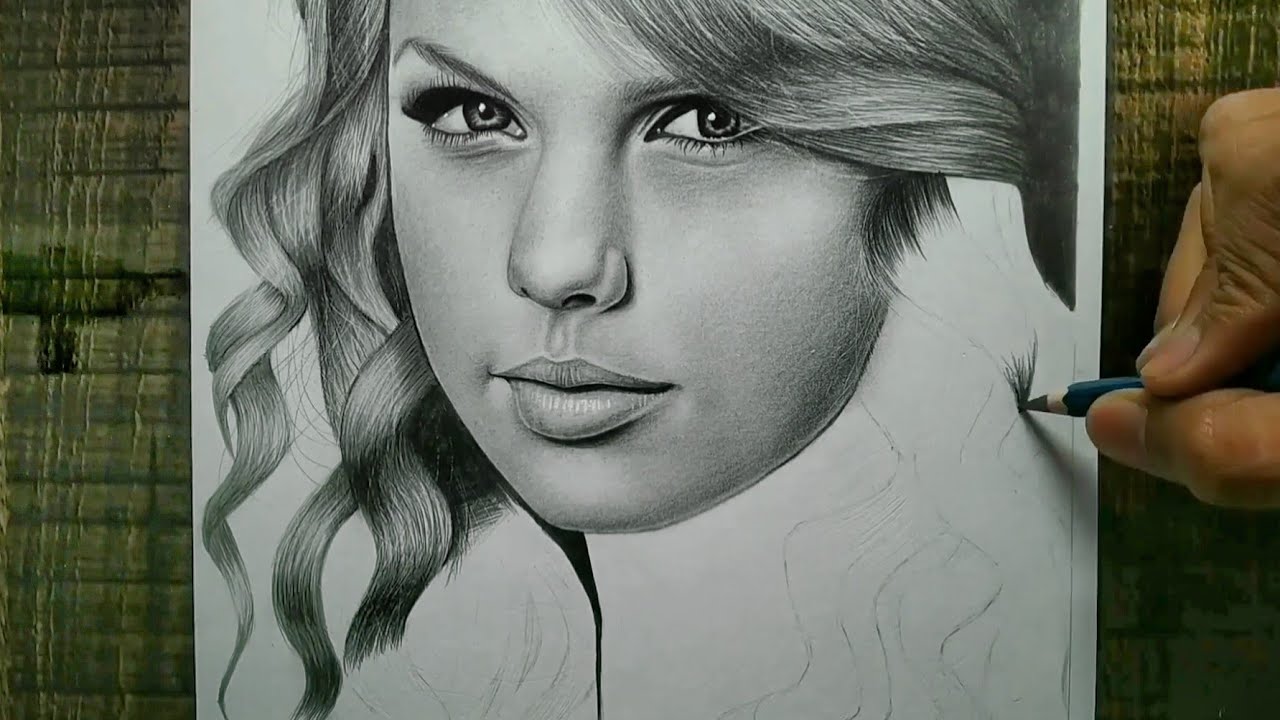 Drawing Taylor Swift, Realistic Portrait Sketch