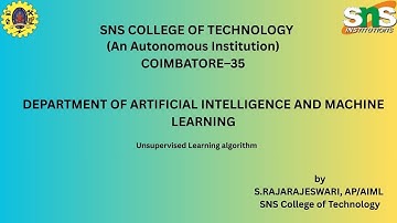 DT based video on Unsupervised Learning Algorithm |Machine Learning| SNS Institutions