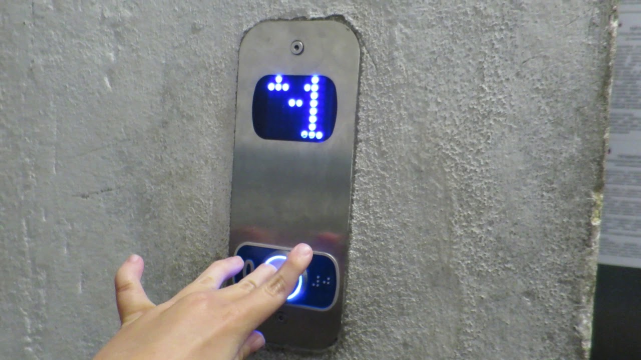 blue elevator@Prague tube station Zlicin