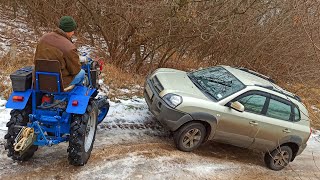 Homemade Tractor VS Hyundai Tucson Snow Off Road