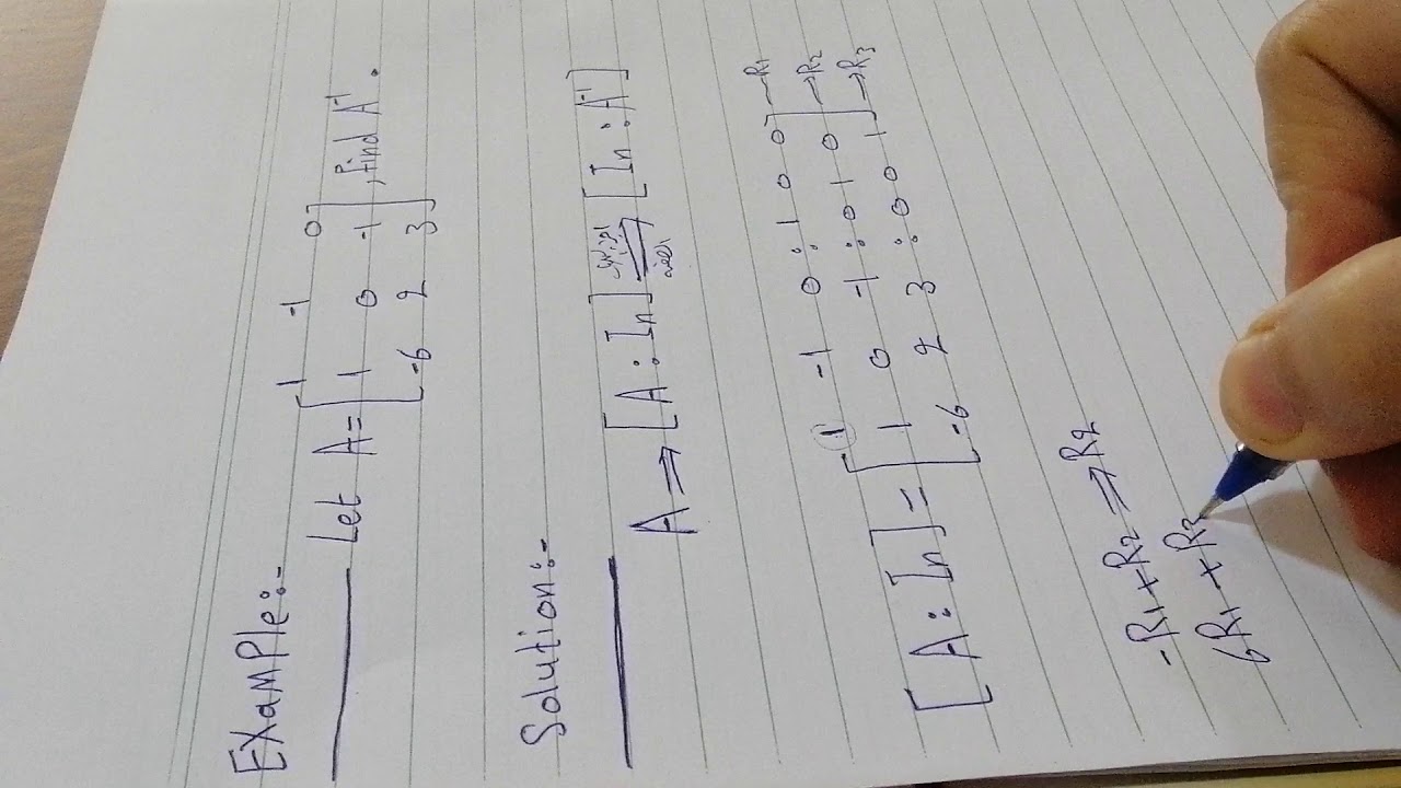 جبر خطي مثال عن كيفية استخراج معكوس المصفوفه