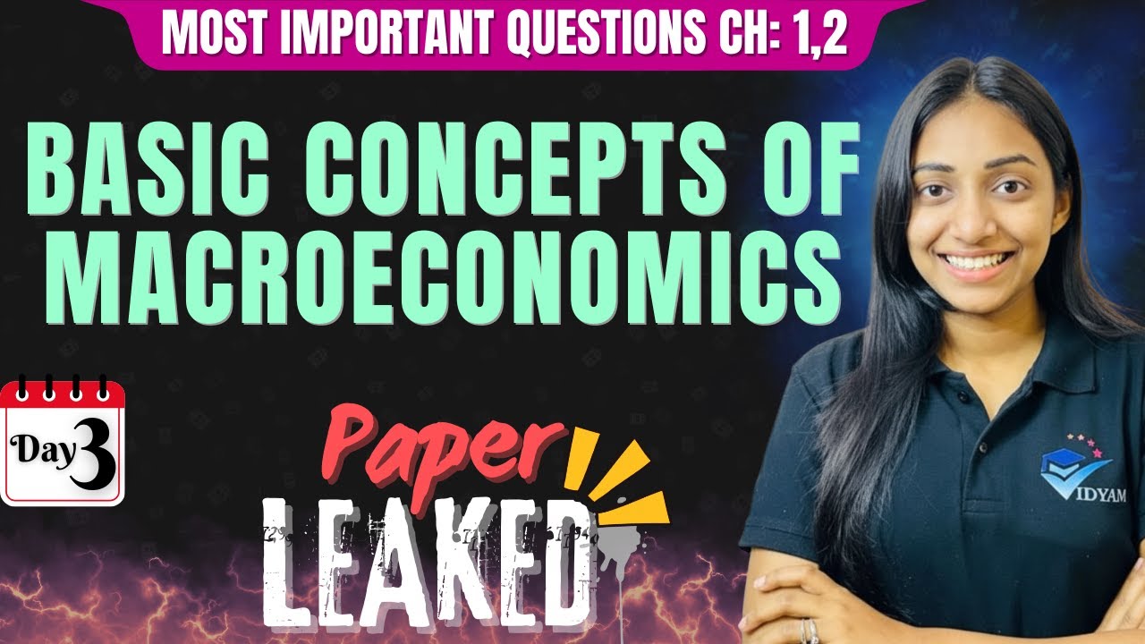 BASIC CONCEPTS OF MACROECONOMICS I CIRCULAR FLOW OF INCOME I MOST IMPORTANT QUESTIONS, PYQs 12th ECO