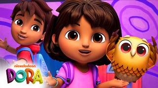 dora diego help baby owl return home her parents dora friends