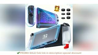 TPU Transparent Shell Switch 2 Case,Switch 2 Cover with 4K HD Screen Protector, 6 Thumb Grips, Shock
