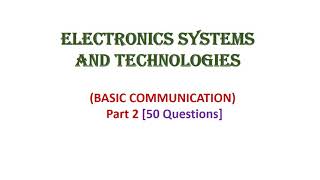 Electronics Systems and Technologies - Basic Communication, pt 2