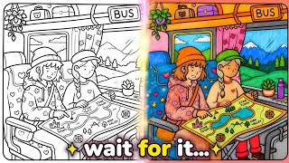 Relaxing Cozy Coloring Session 🚌 | Soft Piano Sounds & Satisfying Coloring screenshot 5