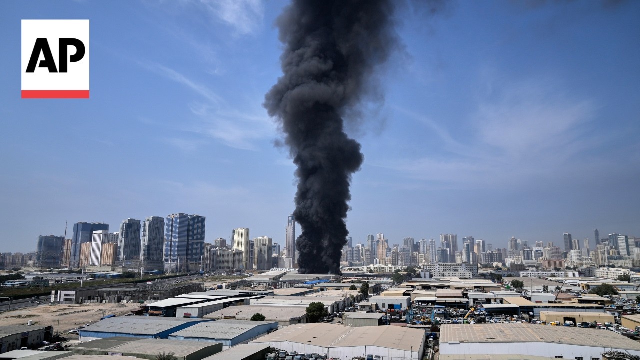 Smoke plumes rise in Sharjah and Dubai as Iran launches strikes at UAE