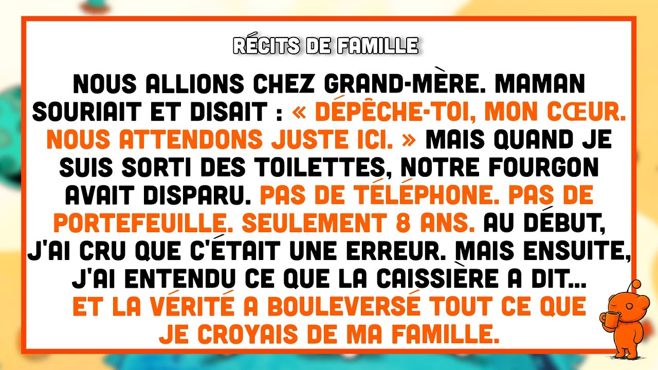Au point de halte, Maman a dit : « Va aux toilettes », mais en sortant, notre fourgon avait disparu