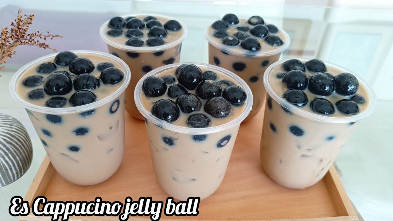 MINUMAN YANG LAGI VIRALL ES CAPPUCINO JELLY BALL ,,||minuman kekinian ...