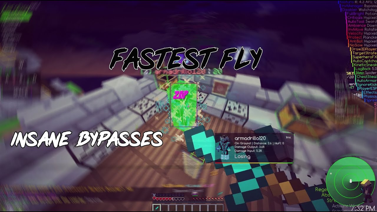 FASTEST FLY ON HYPIXEL with zeroday Hacked Client (Skywars fly Hacking